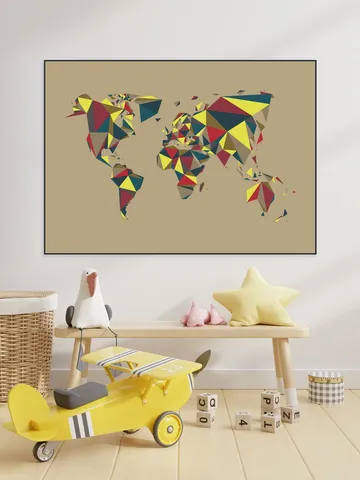 World Map 3D Retro