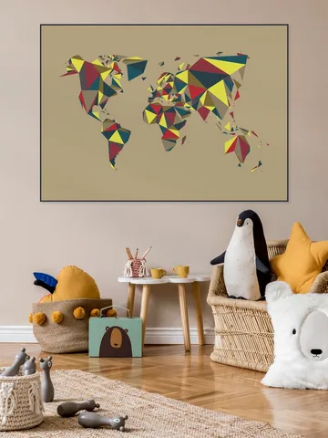 World Map 3D Retro
