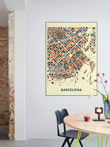 Barcelona Mosaic City Map