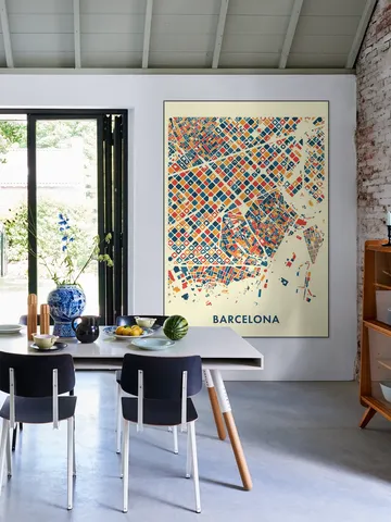 Barcelona Mosaic City Map