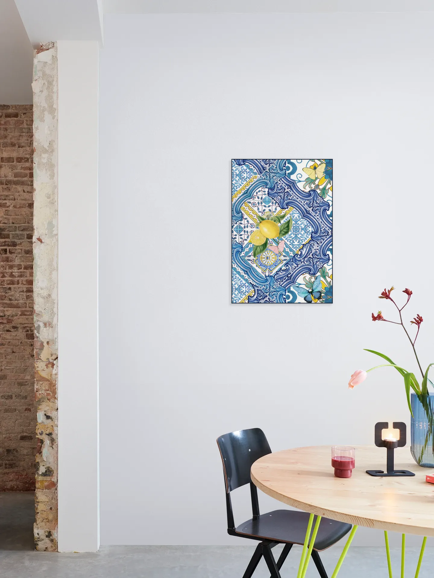 Mediterranean tiles and lemons blue I