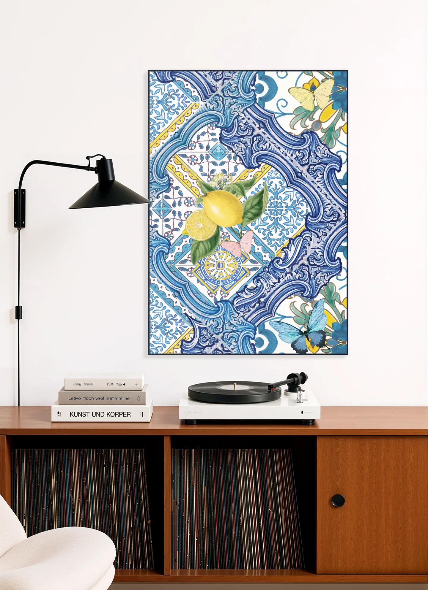 Mediterranean tiles and lemons blue I