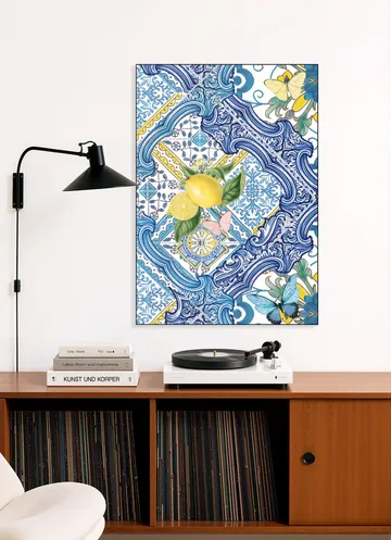 Mediterranean tiles and lemons blue I