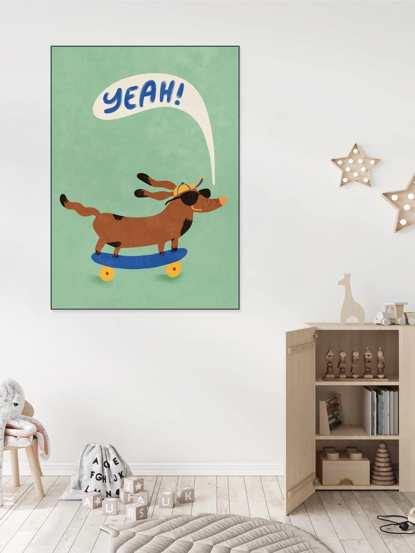 Cool Dog On Skateboard