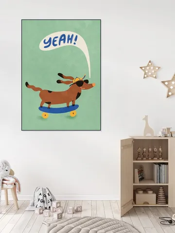 Cool Dog On Skateboard