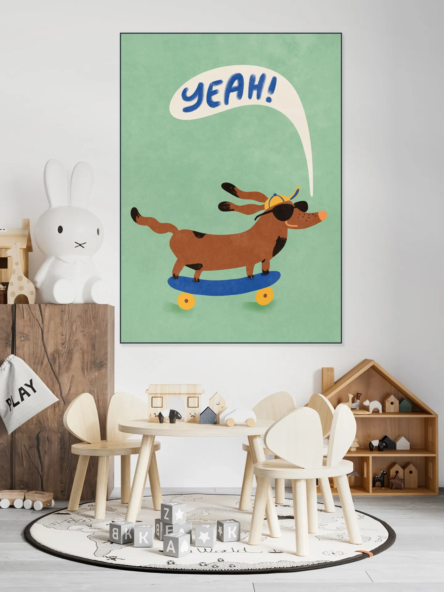 Cool Dog On Skateboard