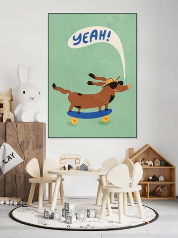 Cool Dog On Skateboard