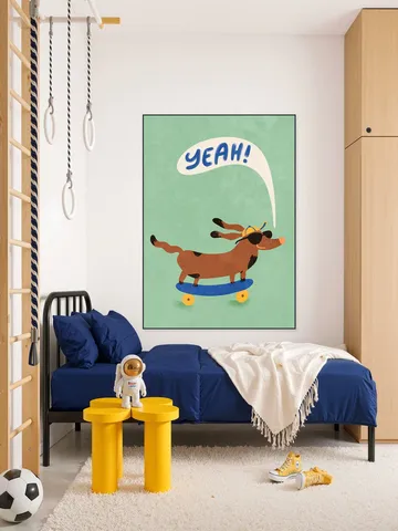 Cool Dog On Skateboard