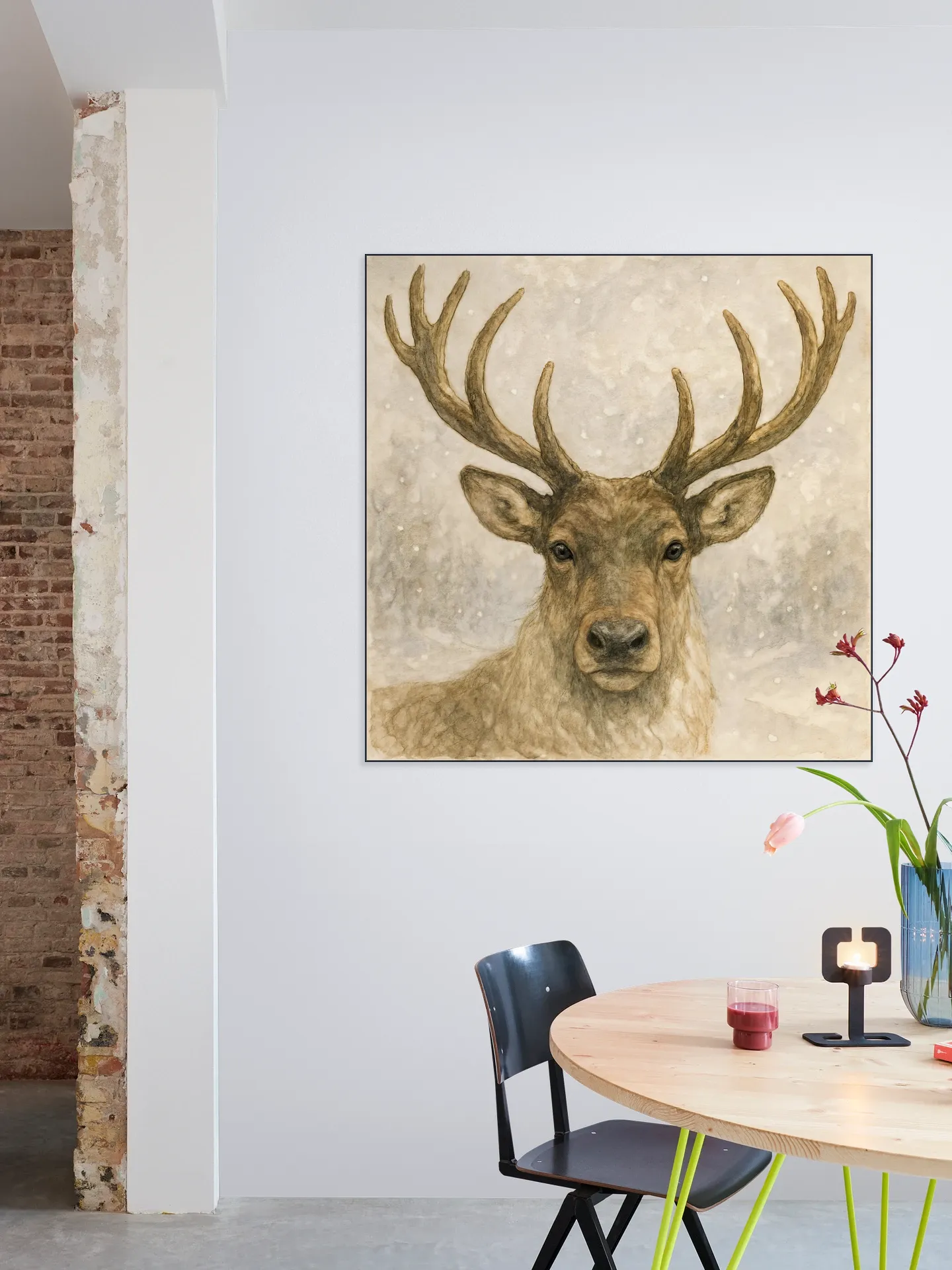 A Stag in the Snow