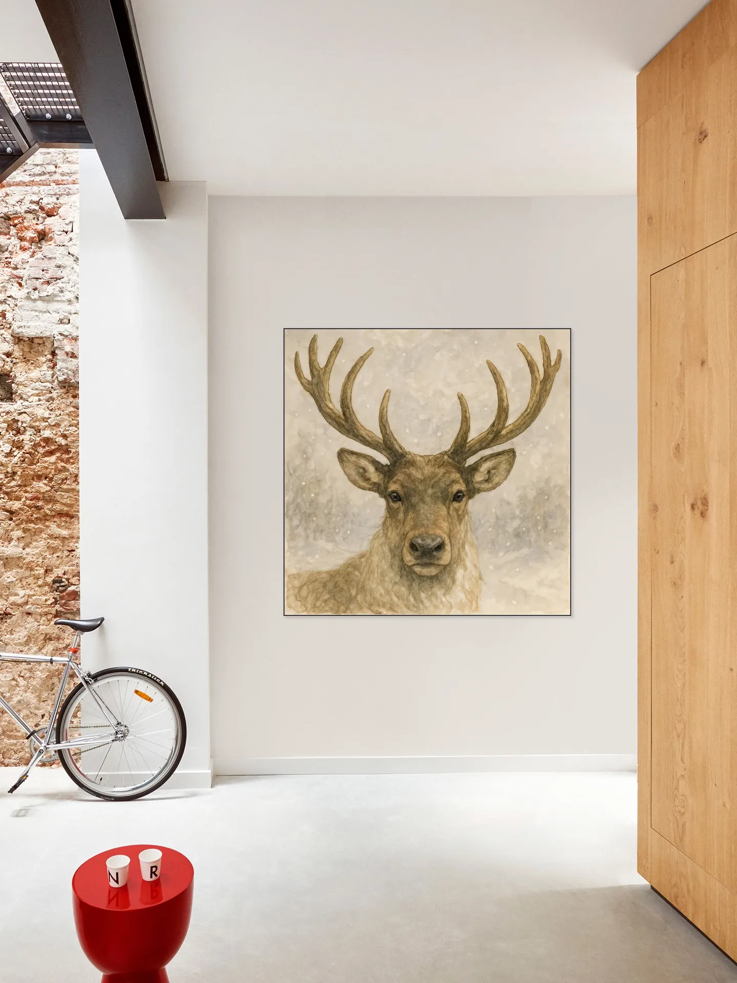 A Stag in the Snow