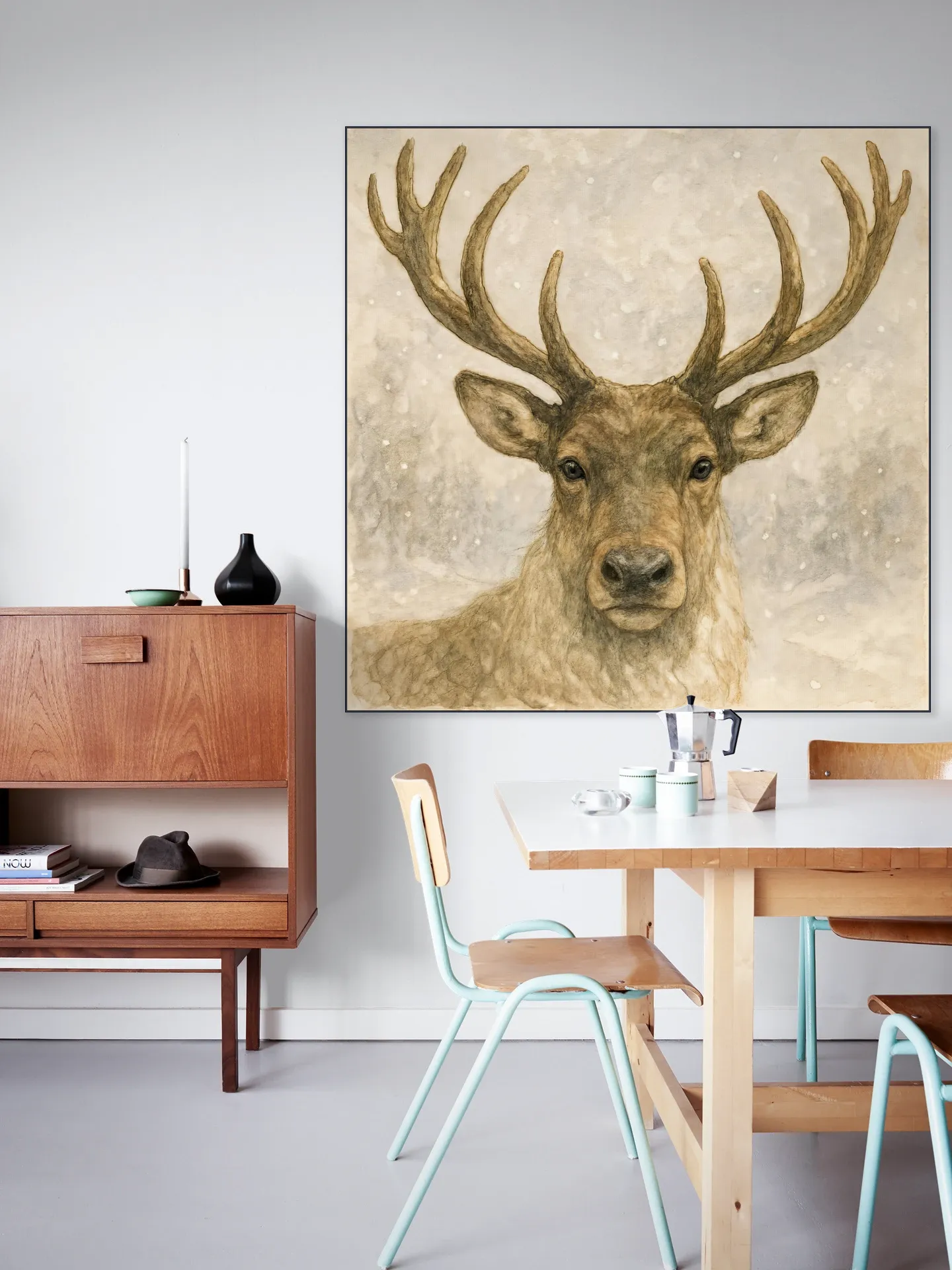 A Stag in the Snow