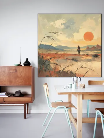 Landscape with Cowboy on Horseback