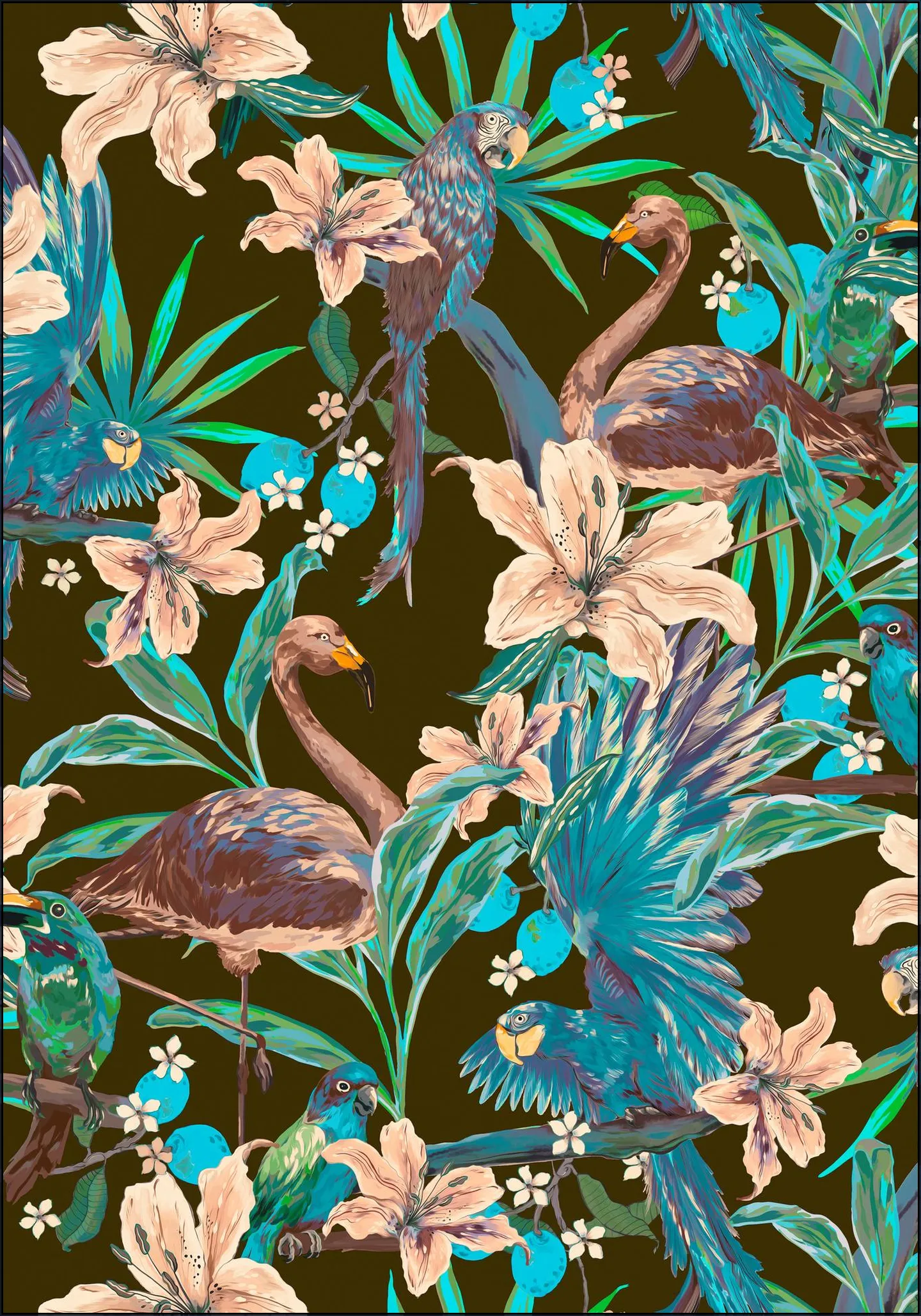 Jungle Birds and Flamingo Olive