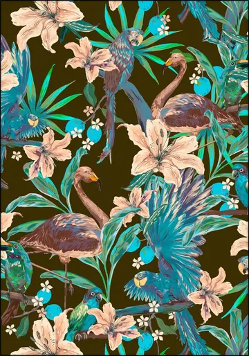 Jungle Birds and Flamingo Olive