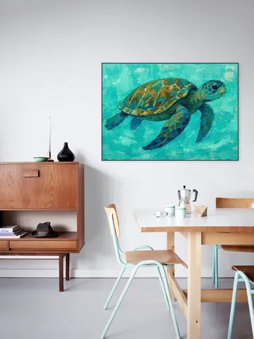 Sea Turtle Swimming in Tropical Water