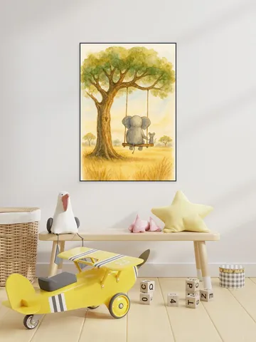 Elephant and Mouse on the Swing