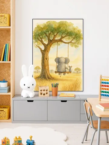 Elephant and Mouse on the Swing