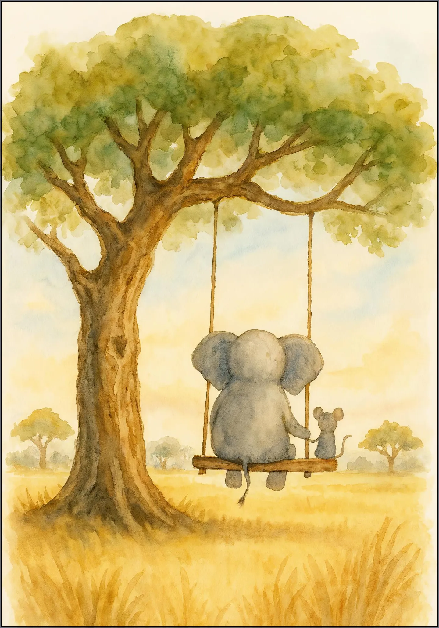 Elephant and Mouse on the Swing