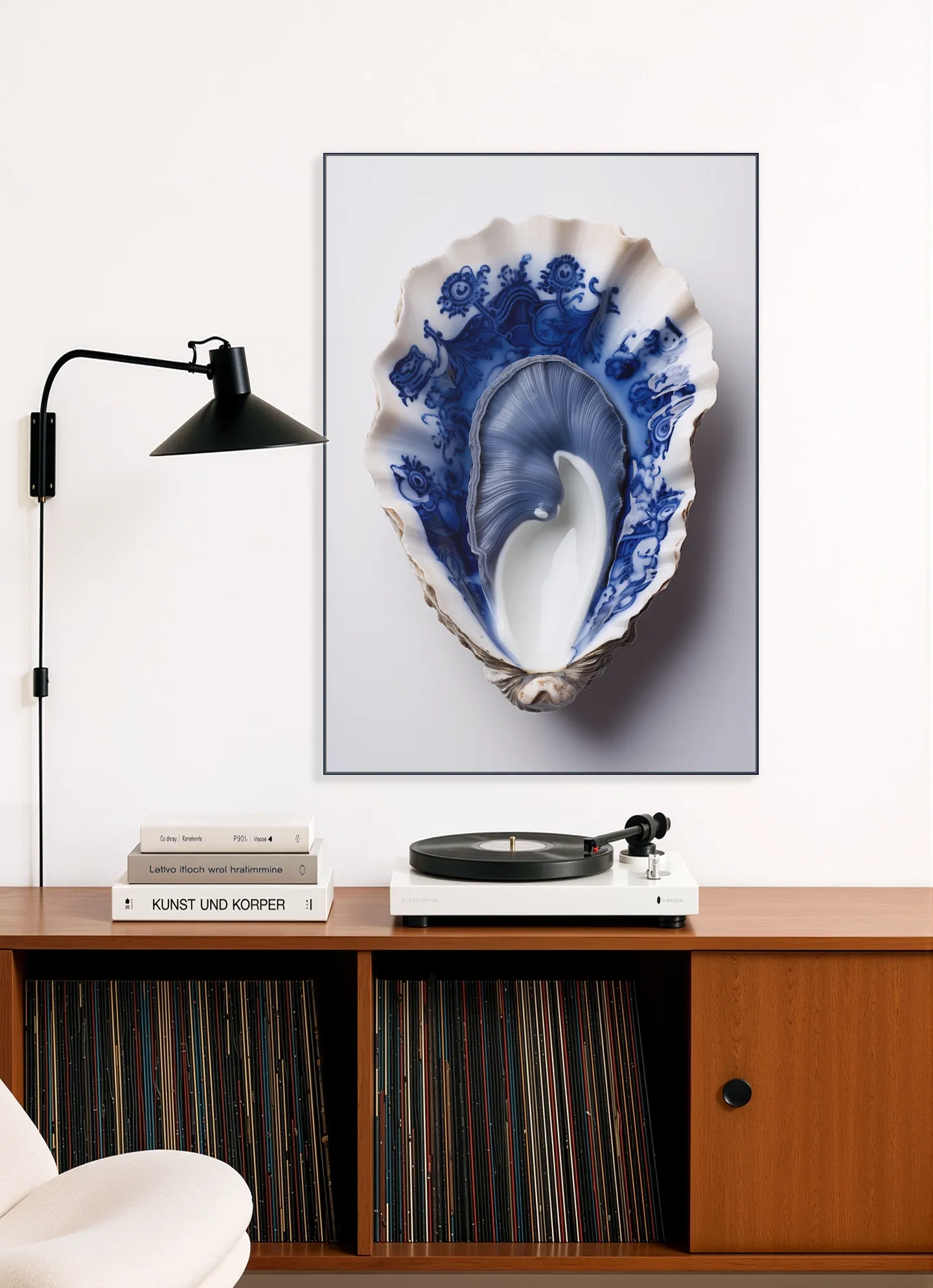 Delft Blue Oyster Shell