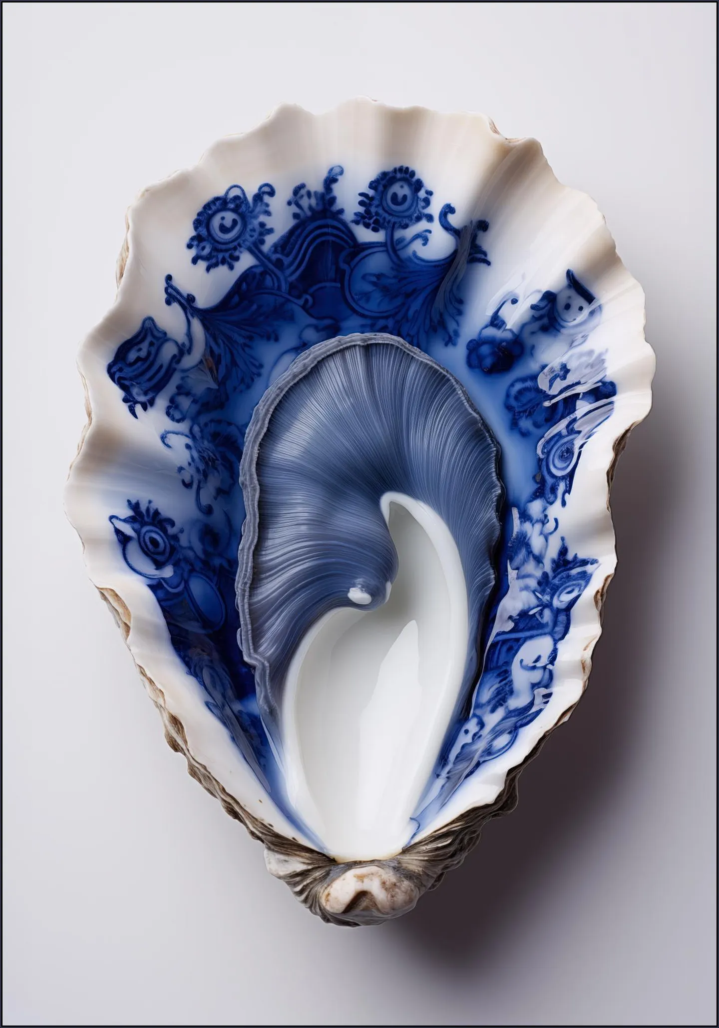 Delft Blue Oyster Shell