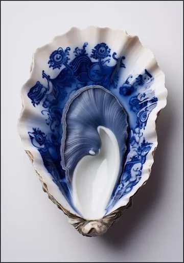 Delft Blue Oyster Shell