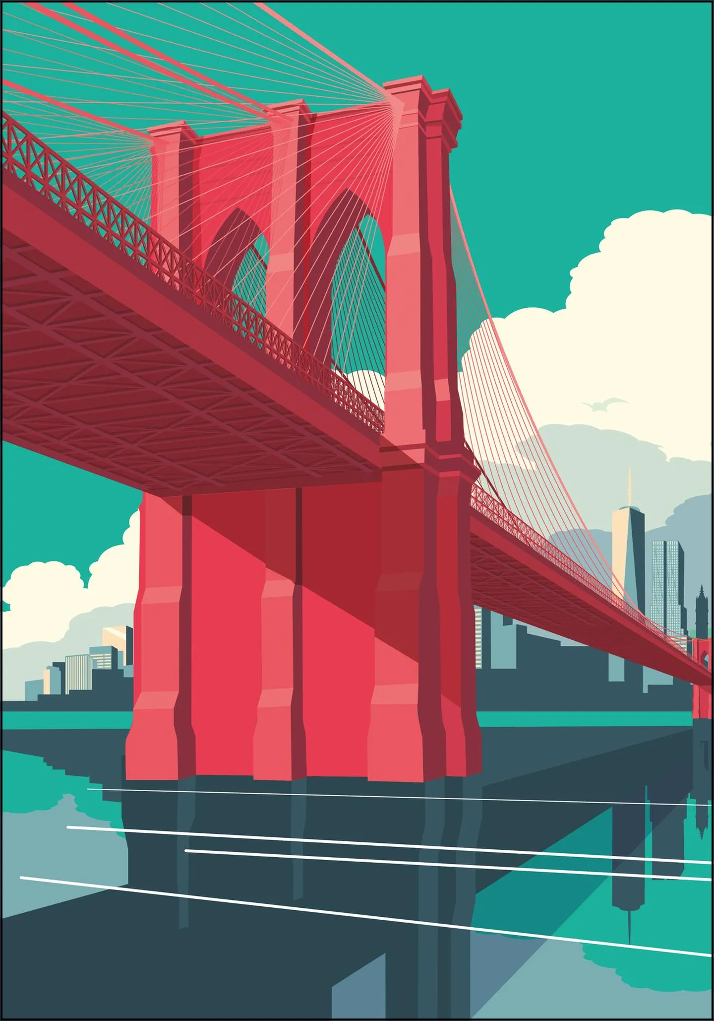 NYC - Brooklyn Bridge Red