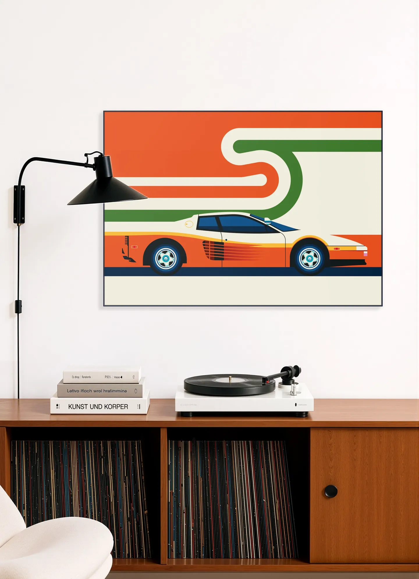 Red and Creme Sports Car