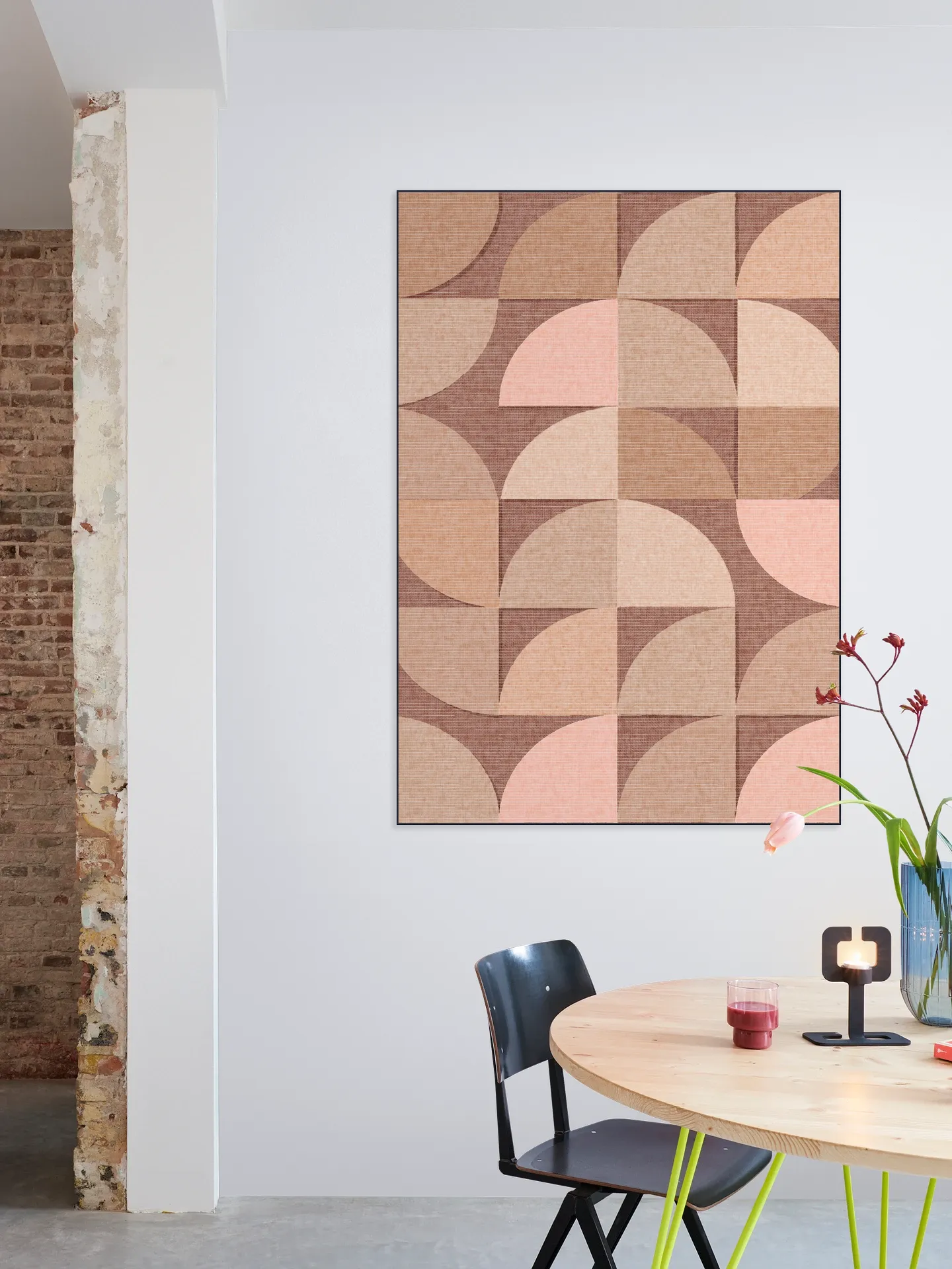 Mid Century Retro Geometry Mocha Pink Light