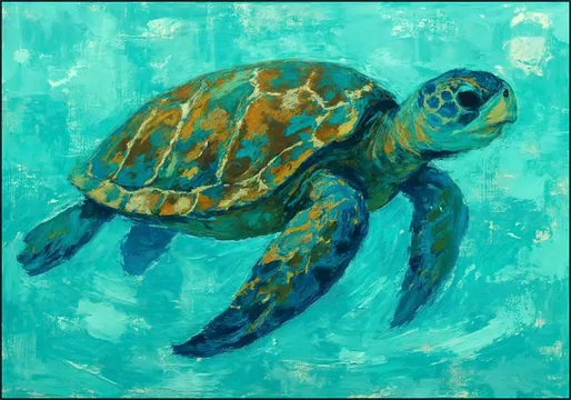 Sea Turtle Swimming in Tropical Water