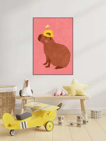 Capybara With Sunflower