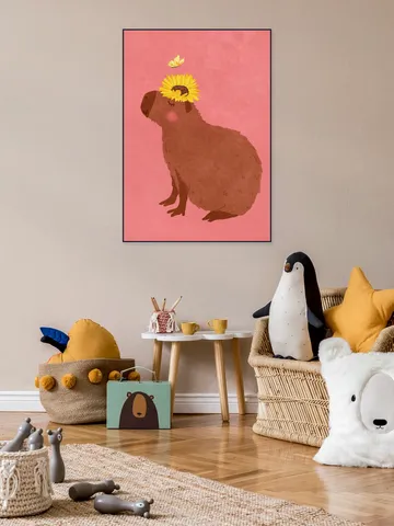 Capybara With Sunflower