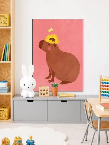 Capybara With Sunflower
