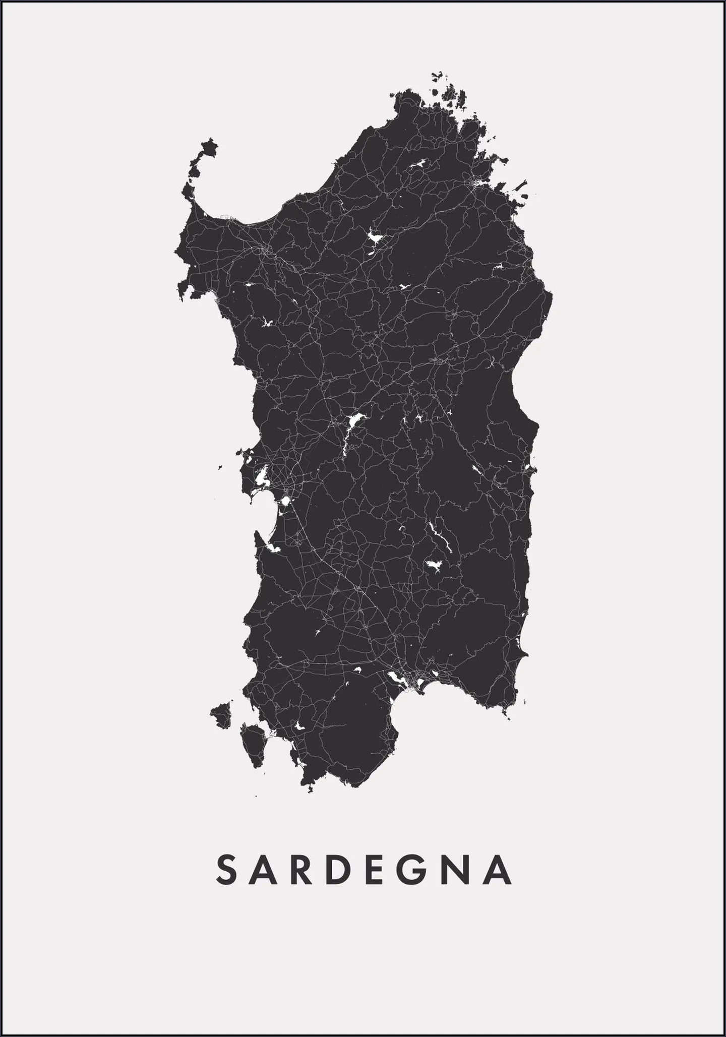 Sardegna Island Map