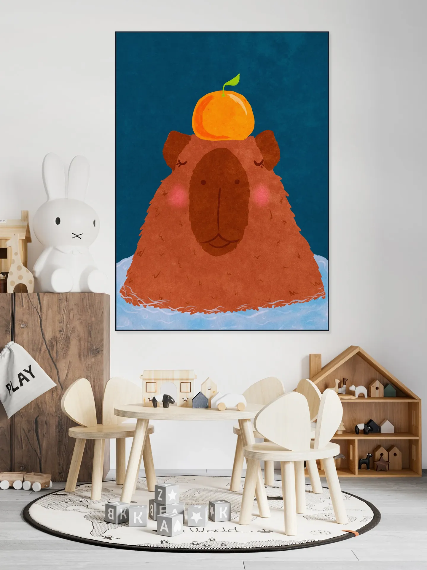 Capybara With Orange