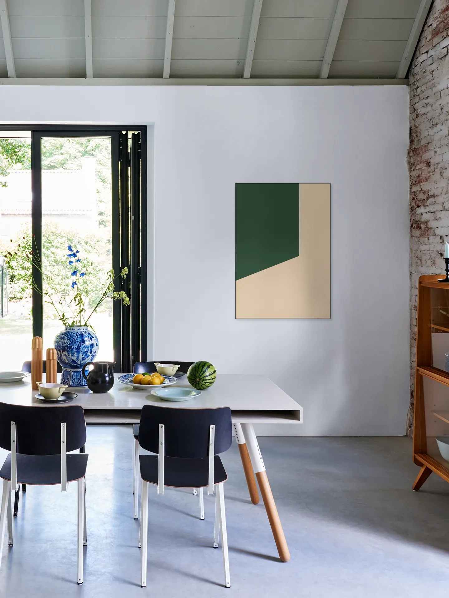 Color blocking - Beige Green