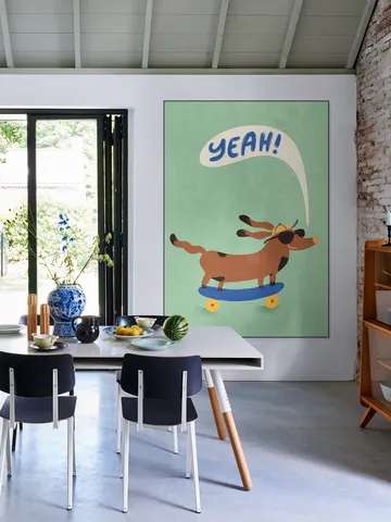 Cool Dog On Skateboard