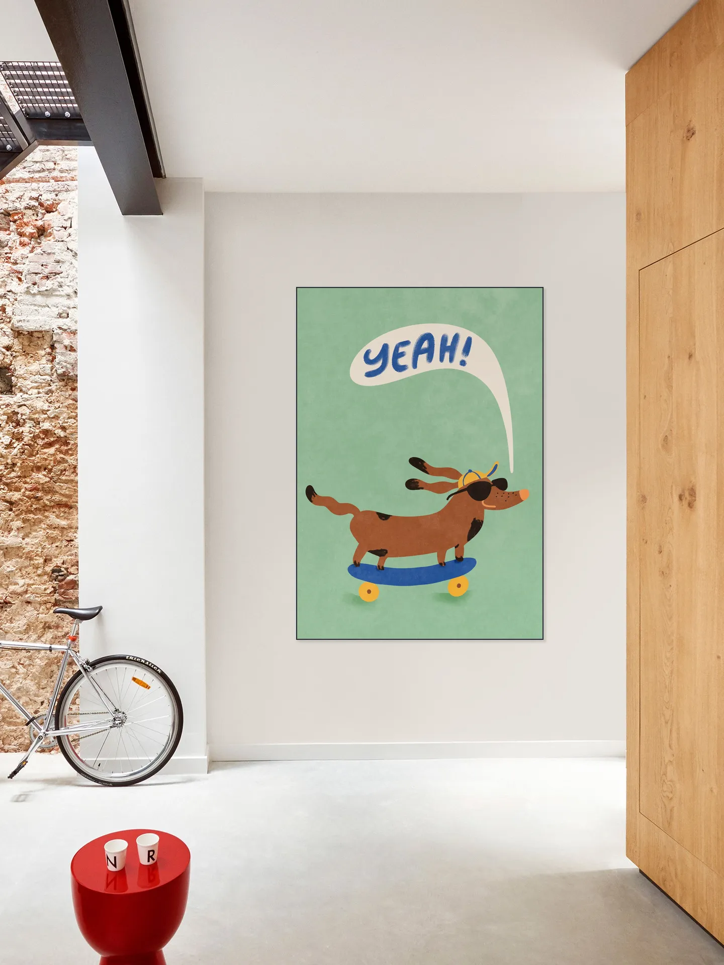 Cool Dog On Skateboard