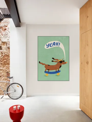 Cool Dog On Skateboard