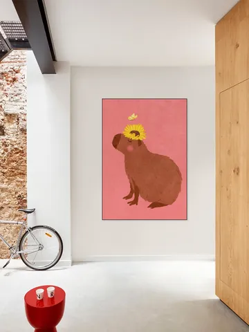 Capybara With Sunflower