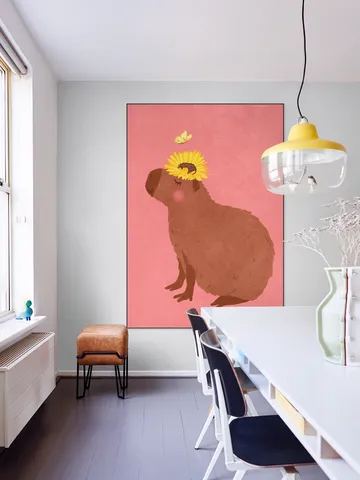 Capybara With Sunflower