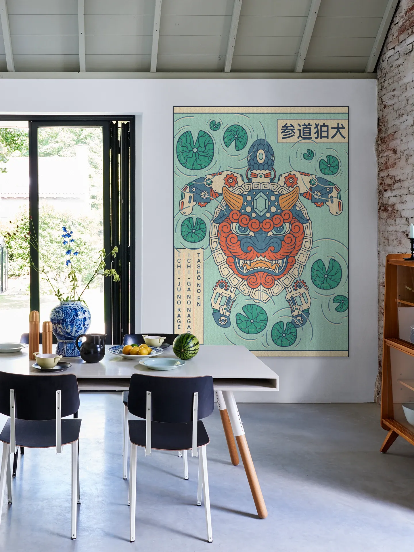 Komainu Japanese Lion Mask and Turtle