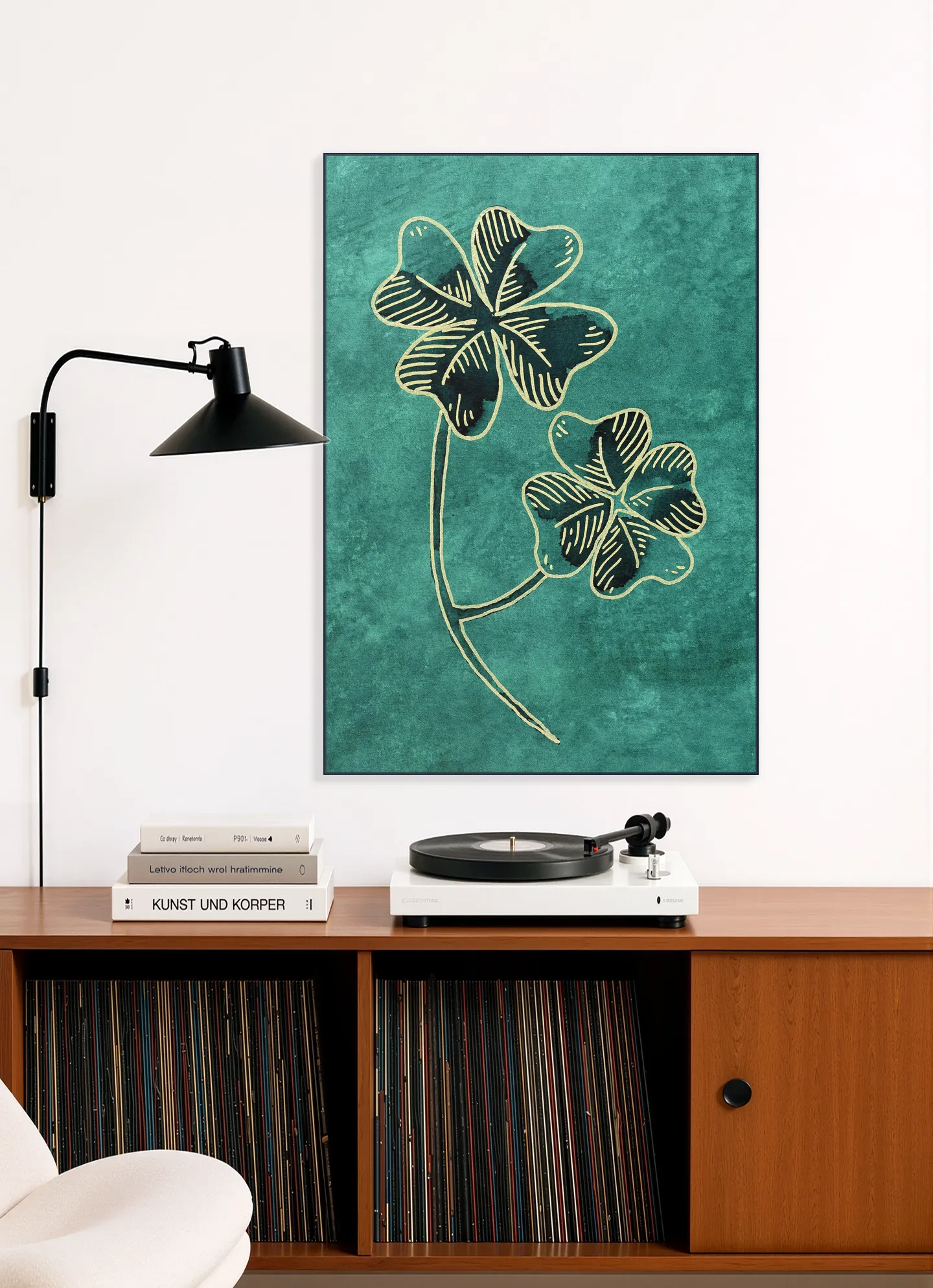 Four Leaf Clover Luck with Gold