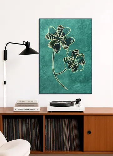 Four Leaf Clover Luck with Gold