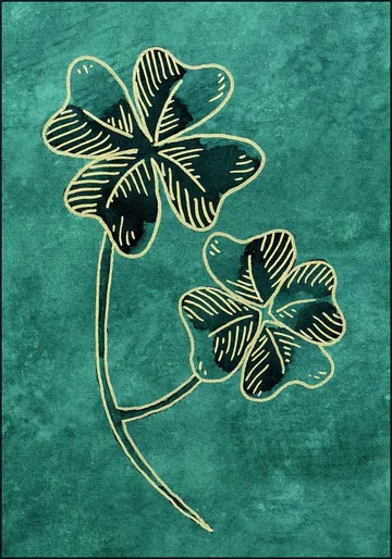 Four Leaf Clover Luck with Gold