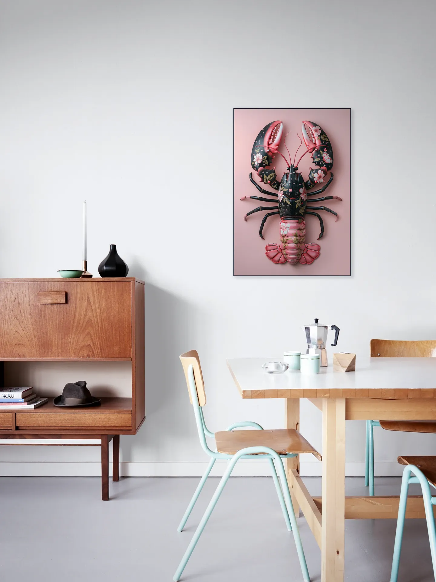Pink Black Flower Lobster