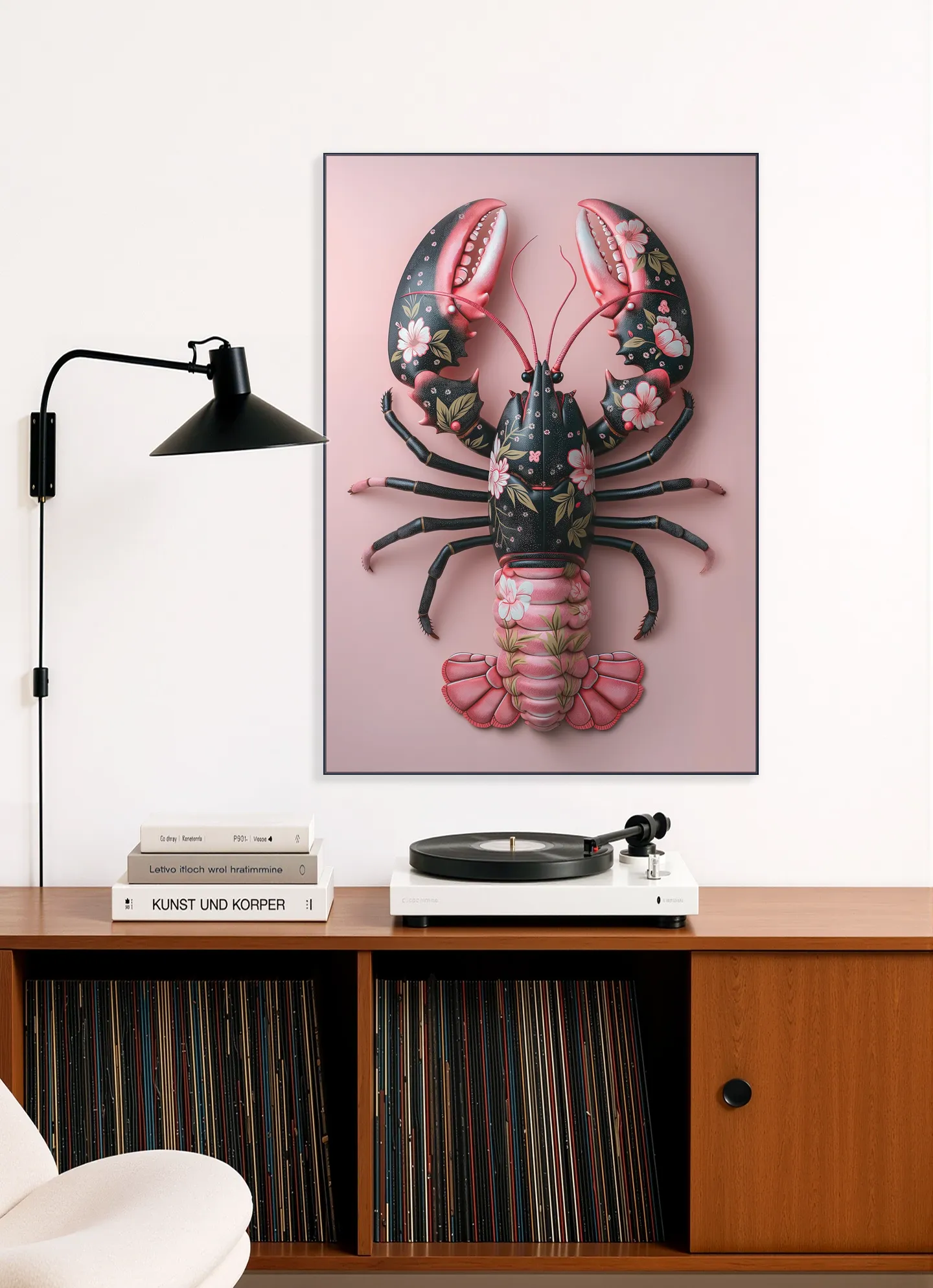 Pink Black Flower Lobster