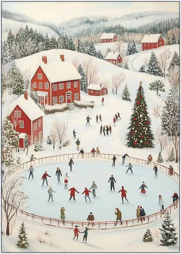 Winter Wonderland Ice Skating Scene