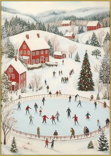Winter Wonderland Ice Skating Scene