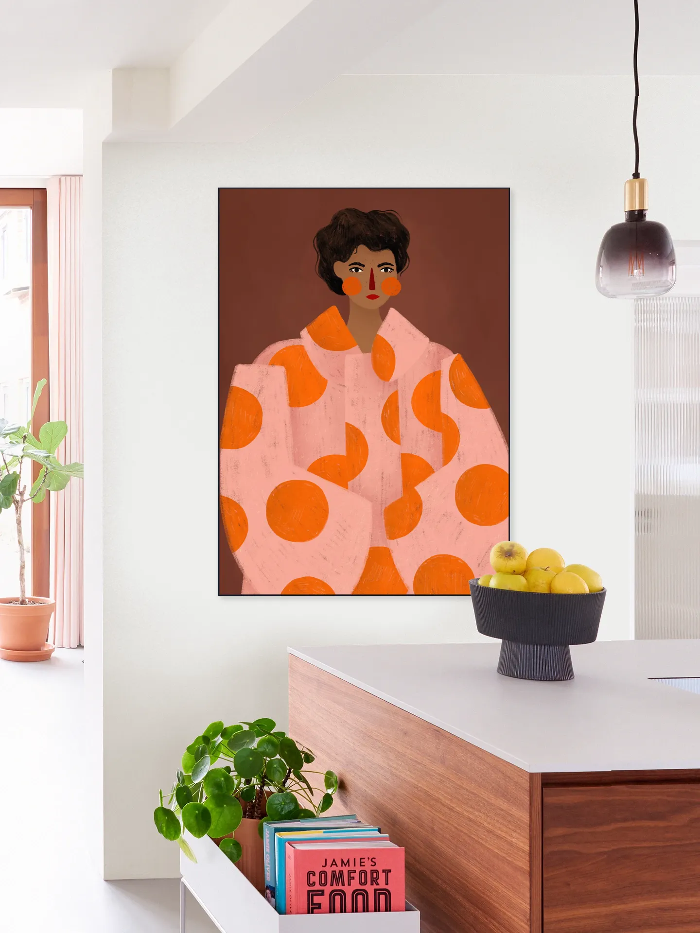 Woman With Orange Dots