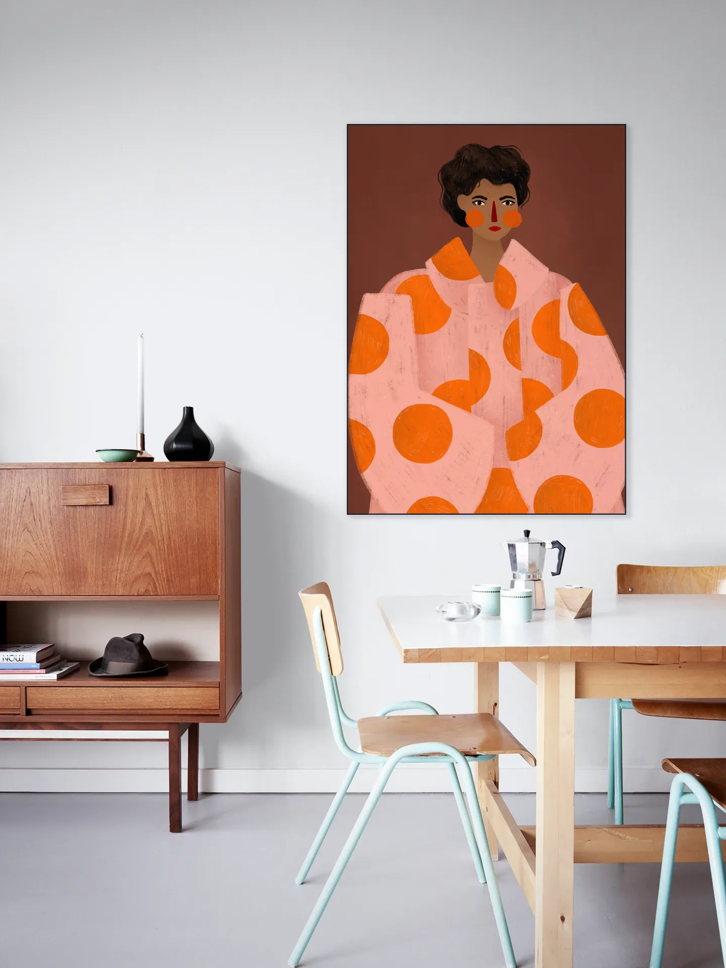 Woman With Orange Dots